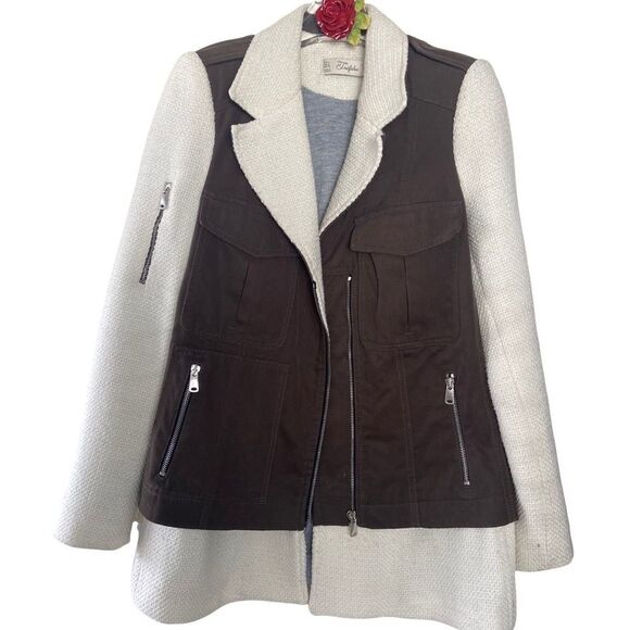 ZARA TRAFALUC Women’s Military Jacket SMALL - Picture 3 of 11